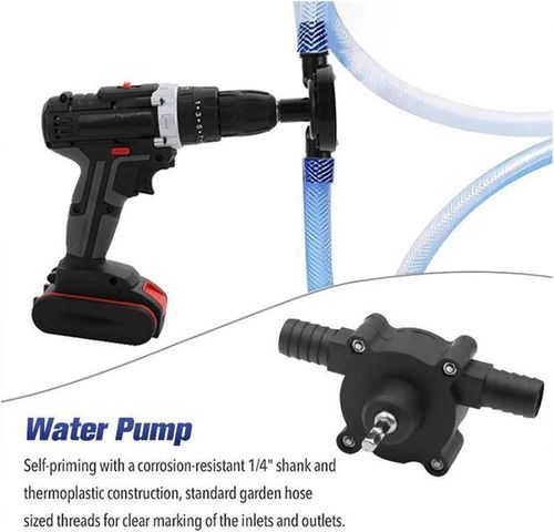Mini Power Small Pump Portable Hand Electric Drill Pump Converter to Diesel Oil Fluid Water Pump Portable Mini Self-Priming Liquid Transfer Pump Tool (Voltage : 1 Set)