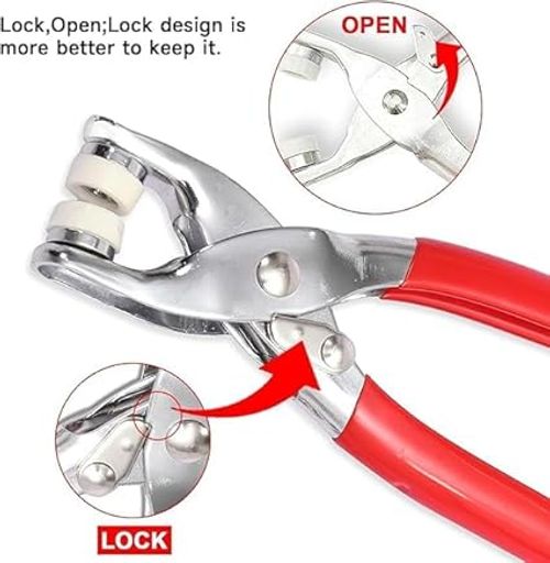 SANWALSA (100 Pcs, Silver) Snap Button Set with Hand Snap Fastener Plier Tool | Used to Connect Two Pieces of Material Together