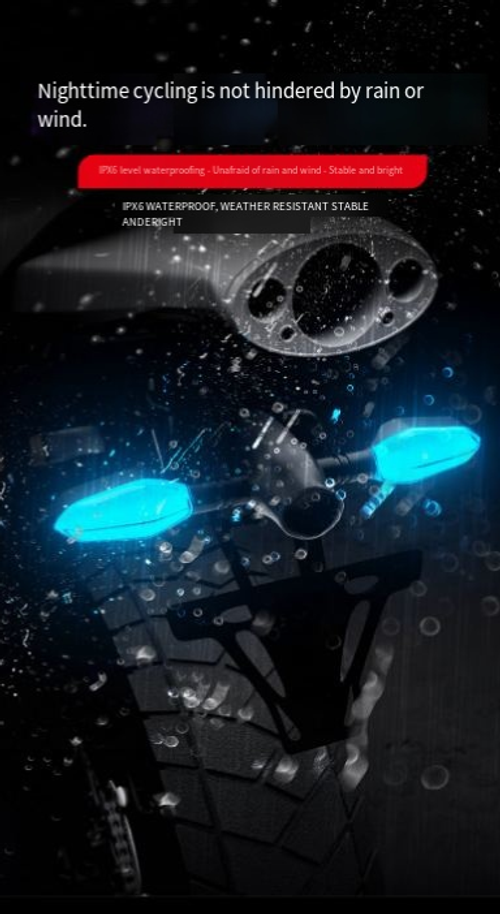 Motorcycle & E-Bike LED Ground Projection Light — High-Brightness, Waterproof, Multi-Color Ambient & Turn Signal Light — Integrated Riding Safety Warning Lamp