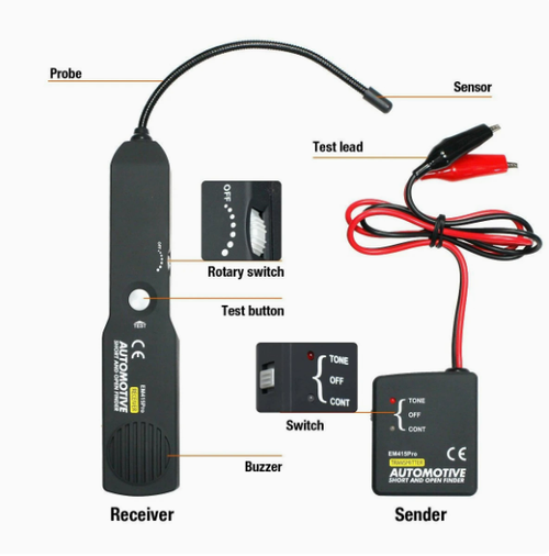 M415PRO Automotive Open Circuit & Breakpoint Detector — Wire Tracer, Line Finder, and Circuit Tester — Multifunctional Automotive Wiring Diagnostic Tool