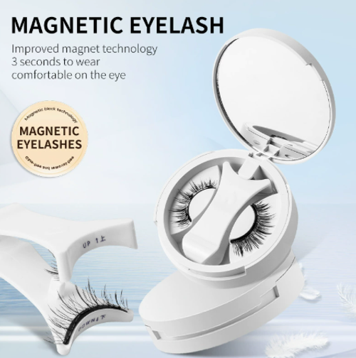 Portable magnetic false eyelash storage box, glue-free, devilish magnetic false eyelashes, natural look.