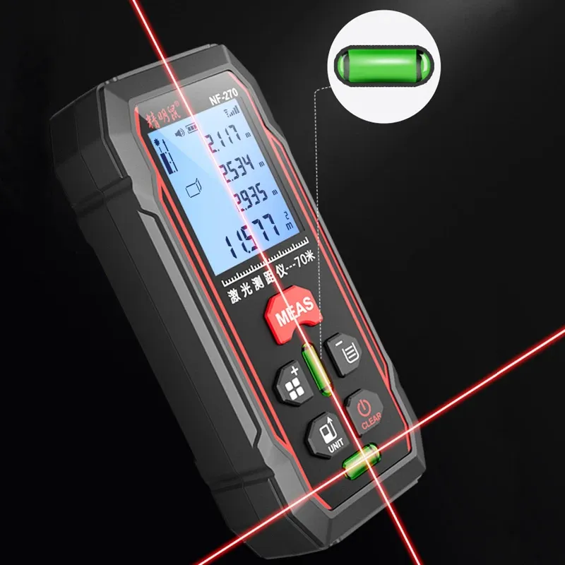 Laser Measure 230ft 70M Digital Laser Distance Meter 2 Bubble Levels laser ruler