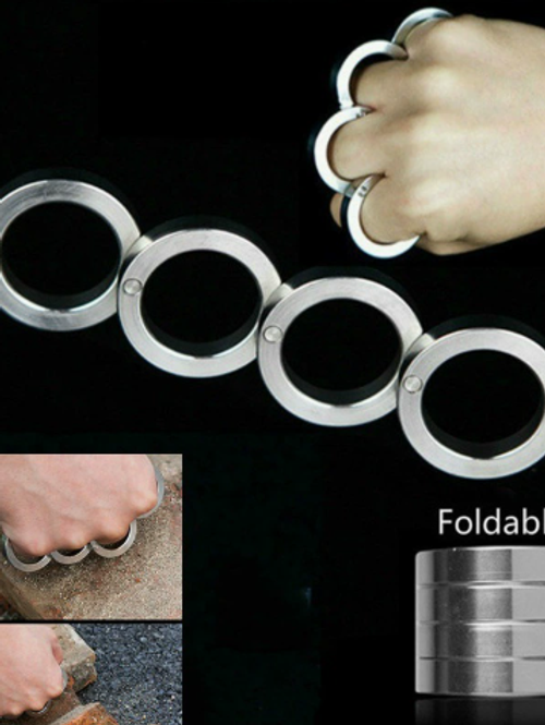 Portable Black Stainless Steel Self-Defense Ring  Thumb Ring