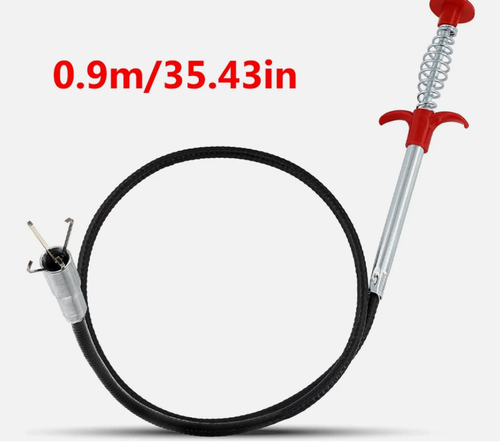 2Pcs Sewer Pipe Dredger Drain Clog Removal Tool 4 Claws Design Extra-Long Flexible Bendable Sewer Dredging Device Cleaning Tool
