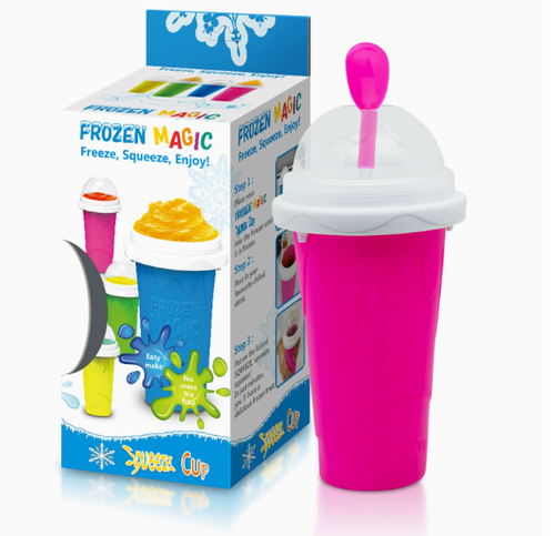 Squeeze Cup Slush Cup DIY Slushies Cup Smoothies Double Layers , Homemade Slushie Machine  Straw and Spoon, Ice Cream Maker Cool Stuff Gifts for Kids & family