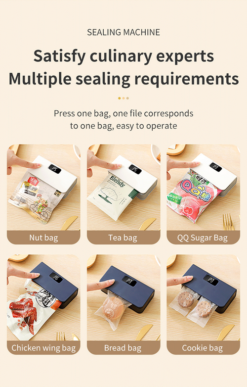 Mini Bag Sealer, USB Rechargeable Portable Kitchen Sealer Machine with 5 Adjustable Settings & Digital Display for Chips Snacks Plastic Bags