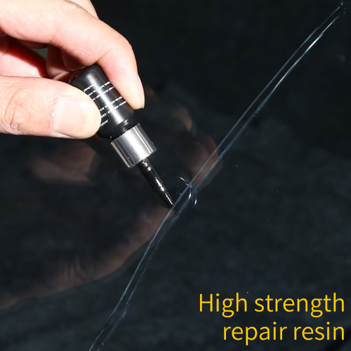 Windshield Crack Repair Kit, DIY Glass Repair Resin for Chips,Curing Films, Scraper, Quick Fix, Saves Cost, Portable, for Laminated Auto Glass