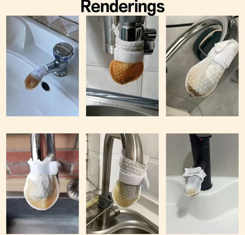 40 Pcs Faucet Filter Bags with 4 Reusable Tie Straps, Universal Kitchen & Bathroom Tap Filter, High-Density Non-Woven Faucet Filter for Trapping Rust, Sediment & Visible Impurities, Easy Installation