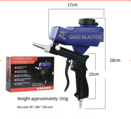 Portable Handheld Air Sandblaster Gun, Mini Pneumatic Sand Blasting Tool for Rust Removal, Paint Stripping, Industrial & Home Use