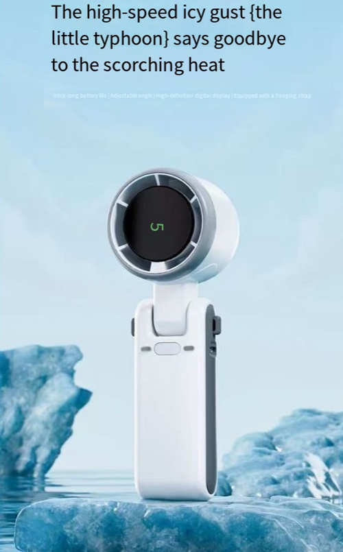 N607 Foldable Handheld Turbo Fan — High-Speed, Ultra-Quiet, Powerful Airflow — USB Rechargeable, Portable Neck Fan — Mini Foldable Personal Fan for Outdoor & Home Use