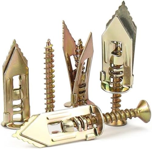 100 Pieces Gypsum Board Anchors Punching Anchors 12 x 30 Strong Board Anchor Screws Rotation Prevention Fixing Fixing Easy Installation Screws 4 x 30 For Punching Holes (12 x 30 + Screw B (4 x 30))