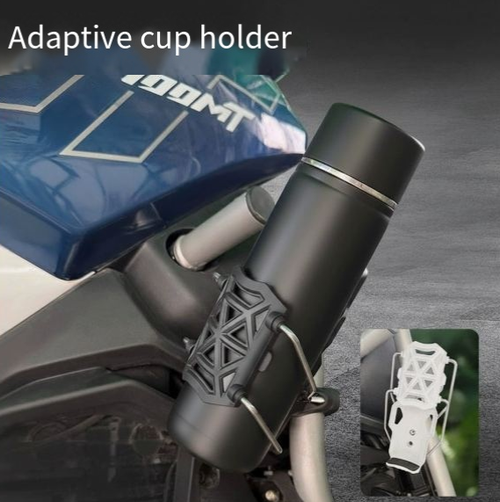 Universal Rotating & Adaptive Cup Holder for Bicycles, E-bikes, and Motorcycles (Hollow Design, No-Drill Installation)