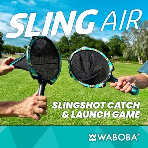 Waboba Slingair Slingair Slingshot Capture & Launch Game - One Motion Air Paddle Game with 2 Rackets and 2 Soft Balls, Indoor Outdoor Active Capture Game for Kids | One‑Motion Sling Air Paddle Capture Game for Indoor and Outdoor Kids and Families