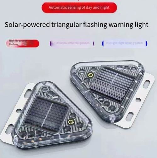 Solar-powered warning flashing light, anti-rear-end collision flashing light, high-intensity light for trucks, nighttime parking light, strong magnet (two lights per box)
