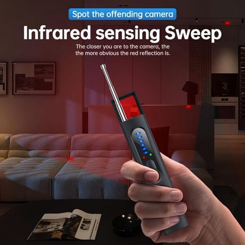Hidden camera detector, enhanced wireless hidden camera detector, 5 sensitivity levels, 4 modes, suitable for travel, cars, bathrooms, offices and other places.