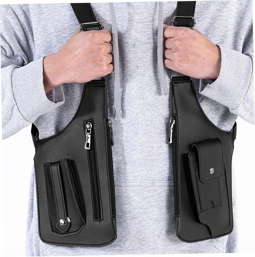 Men's Anti-Theft Multi-Pocket Double-shoulder Tactical Bag (Black)