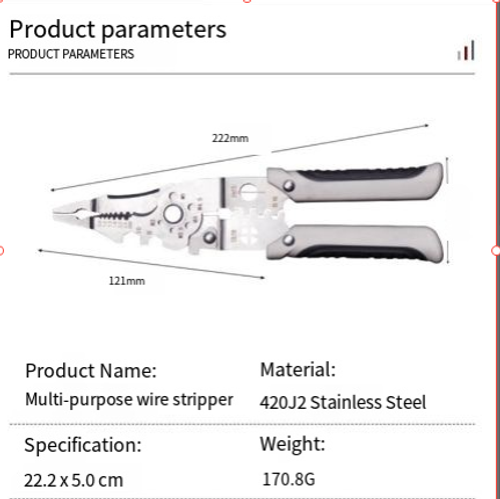 21-in-1 Multifunctional Wire Stripper, Professional Electrician Pliers for Stripping, Crimping, Cutting & Screwing, Multi-Tool for Electrical Work