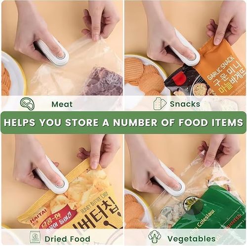 Mini Bag Sealer, 2 in 1 Heat Sealer with Cutter, Portable Resealer Machine,Plastic Heat Seal Sealer Kitchen Gadget for Mylar Food Storage Bags,Mini Bag Resealer Machine for Plastic Snack Bags (1pack)