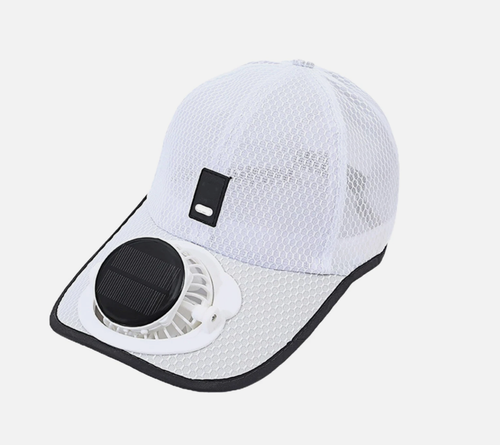 Baseball Cap with Fan Cooling Solar Fan Hat Sun Protection Headwear for Hiking, Fishing, Gardening