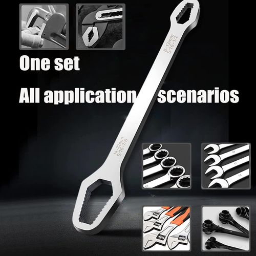 MOTEERLLU 8-22mm Universal Torx Wrench Set, Double-ended Self-tightening Adjustable Wrench Tools