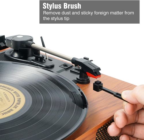 Record Cleaning Kit, 2-in-1 Vinyl Record Cleaner Includes Soft Velvet Brush and Stylus Cleaner Brush, Best Cleaning to Remove Dust Static Particles
