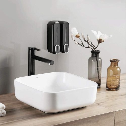 Shower Soap Dispenser Wall Mounted, Wall Mounted Soap Dispenser Shampoo and Conditioner Dispenser Wall Hand Soap Dispenser Shampoo Shower Gel Manual Dispenser for Bathroom(White)