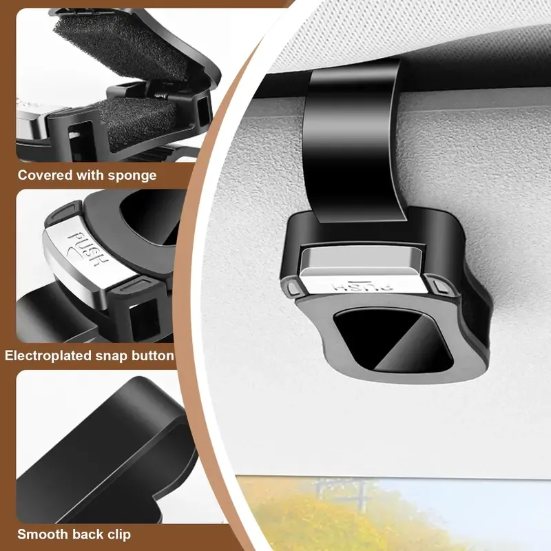 Car Sunglasses Holder Clip, Universal Visor Eyeglass Organizer for Easy Access, Space Saving Interior Accessory for Truck and Sedan