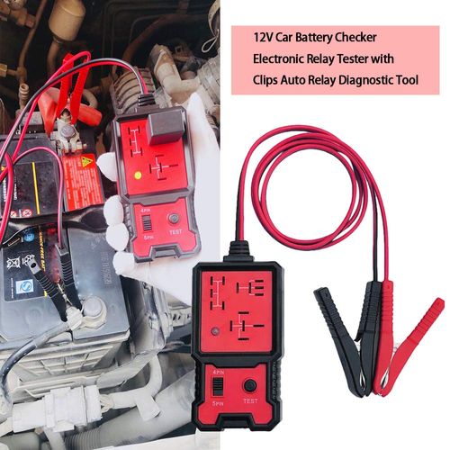 Electronic Relay Tester 12V Car Battery Checker with Clips Auto Relay Diagnostic Tool