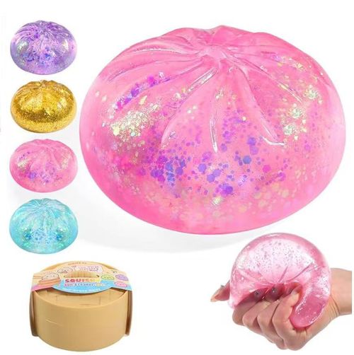 Glittery Slow-Rise Steamed Bun Squeeze Toy (Maltose-Filled) – Stress Relief & Fidget Toy