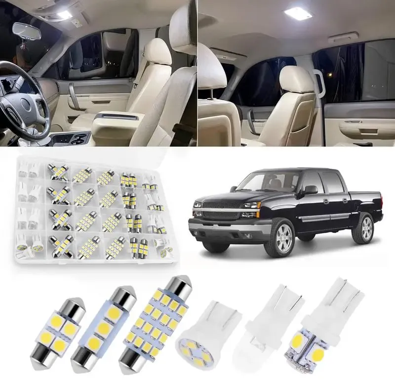 42 Pieces Interior Car Lights, Super Bright White Dome Map Tail Cab Lights Bulb Kit Set , DE3175 T10 31mm 41mm 194 LED Bulb for Your Trucks Width Lamp(White)