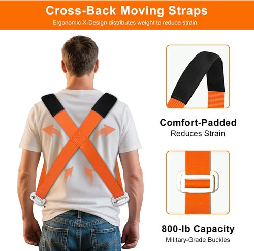 Shoulder Dolly Moving Straps,2-Person Lifting and Moving System for Lifting