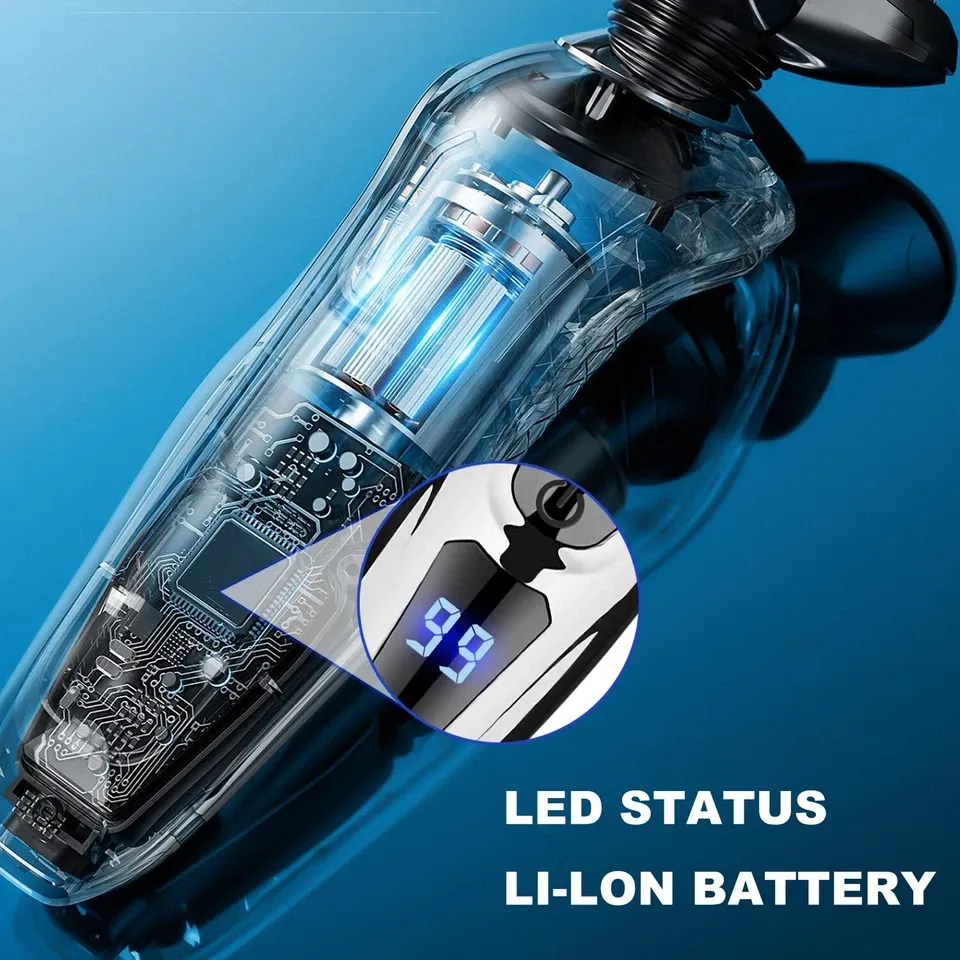 Wet Dry Electric Razor Men USB Rechargeable Rotary Shaver Beard Trimmer Shaving