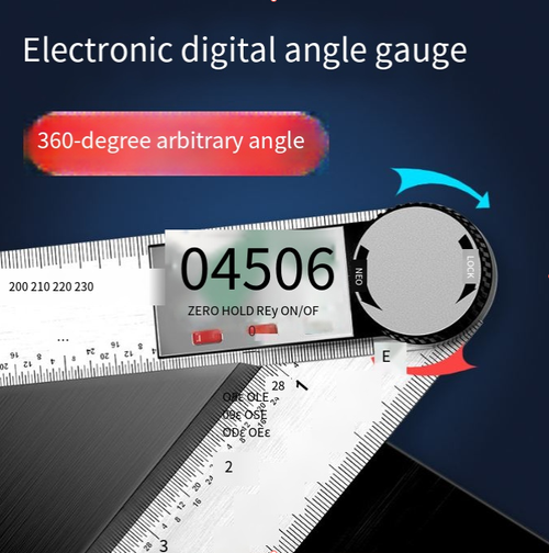 Digital Angle Finder Protractor-Stainless steel (white&red button)