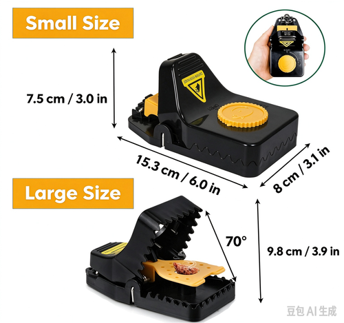 Mouse Trap 4 Pieces with Removable Bait Tray, Highly Sensitive and Reusable, Anti-Rat Mat for Kitchens, Warehouses, Gardens, Offices