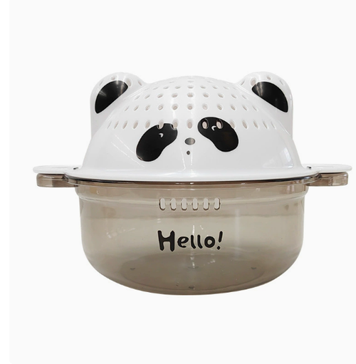 Adorable Bear-Themed Dual-Layer Drain Basket — All-in-One Kitchen Basin for Rinsing Rice and Washing Vegetables — An Essential Fruit & Vegetable Storage Basket for Dorms and Rental Homes