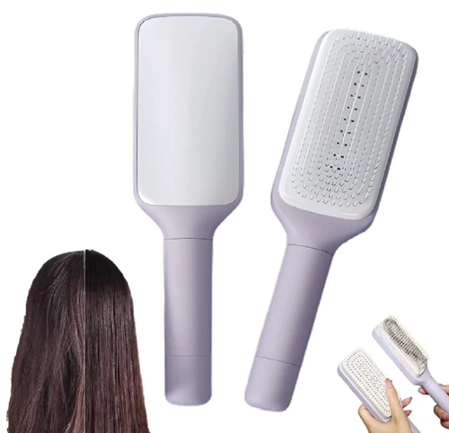 Self Cleaning Hair Brush, Anti Static Brush for Easy Hair Removal, Retractable Hair Brush with Firm Bristles, Scalp Massage Comb for Daily Detangling, Women Men