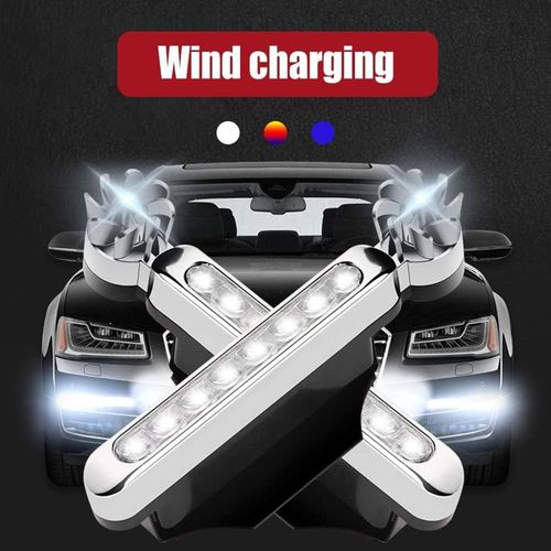 Automotive LED Driving Lights — Universal Wind-Powered Daytime Running Lights, 8-LED External Fog Lights & Auxiliary Driving Lights, Car Decorative Accessories (Set of 2)