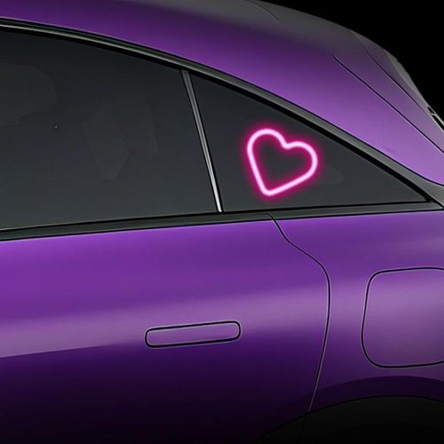 Car Triangle Window Solar Heart Light, LED Ambient Heart Lights for Car with 5 Lighting Modes, Solar Powered Waterproof Heart Shaped Mood Light, for Valentine's Day Christmas Decor