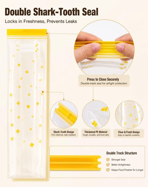 Thickened, elongated, self-sealing bags for kitchen use—suitable for freezing or refrigerating items like scallions.