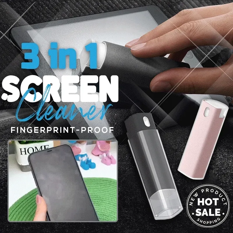 Screen Cleaner 3-in-1 Fingerprint-Proof Screen Cleaner 2 Pieces Screen Cleaning Spray Bottle Microfibre Cloth Fingerprint Proof for Phones Laptop Monitors Car Screens with Cleaning Pen