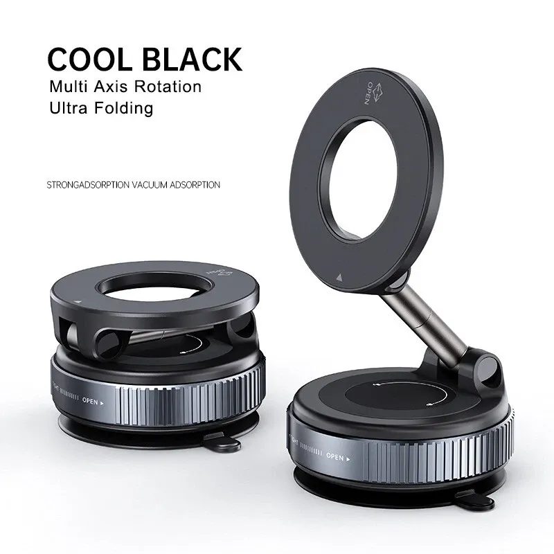 Upgraded 360° Nano Gel Vacuum Magnetic Phone Holder, Car Phone Holder for Magsafe, Suction Cup Phone Mount for Car