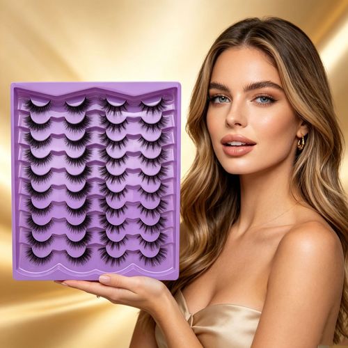 20-Pair Pack: Natural, Voluminous, Realistic Eyelashes (Western Style)