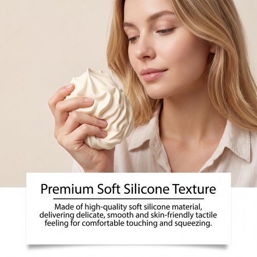 Cream Roll Squeeze Slow-Rising Ornament, Handmade Silicone Stress Relief Accessory, Sticky Squishy Fidget Piece for Relaxation & Display