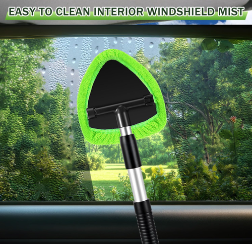 6 Pcs Car Windshield Cleaner Tool with Extendable Handle, Green
