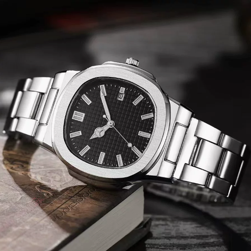 Men's Square Quartz Watch with Steel Band — Trendy, Sporty, and Minimalist Calendar Wristwatch. New Arrival: Square Sports Watch with Calendar and Steel Strap. Men's Business-Casual Quartz Wristwatch — A Trendy, Versatile, and Water-Resistant Men's Timepiece.
