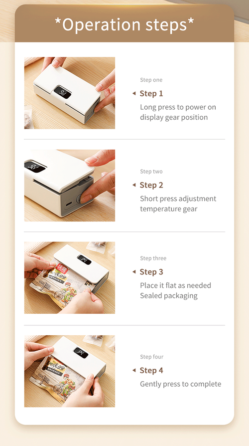 Mini Bag Sealer, USB Rechargeable Portable Kitchen Sealer Machine with 5 Adjustable Settings & Digital Display for Chips Snacks Plastic Bags