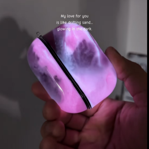 2nd Generation Luminous Flowing Sand AirPods Case, Anti-Drop Protective Cover, Compatible with AirPods 1 2