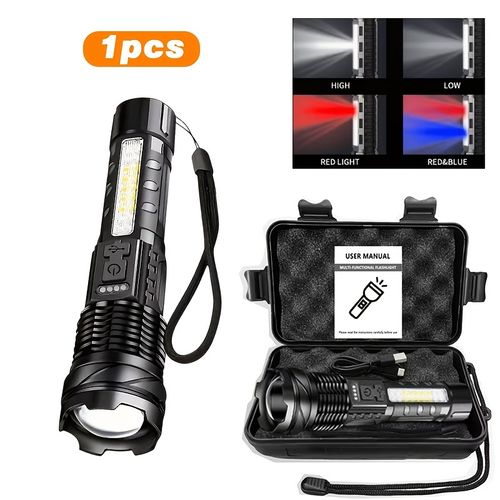 A76 strong light flashlight rechargeable long battery life outdoor multi-functional long-range lighting portable work side light