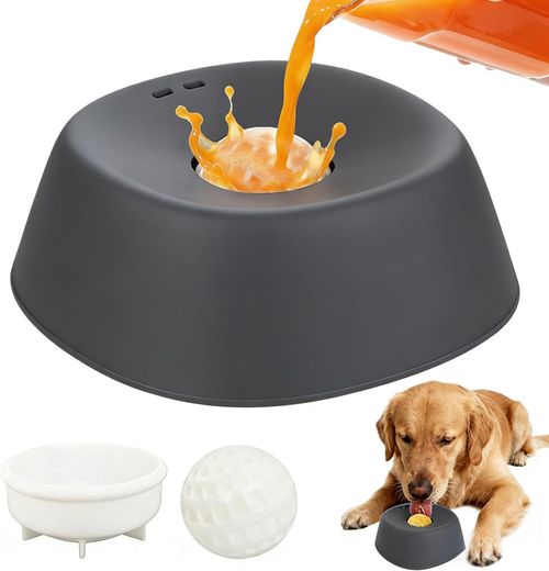 Bowl De Líquidos para Lamer para Perros,Plato Interactivo Lento,Bowl con Bola Entretenimiento Enriquecimiento - para Razas Grandes, Medianas Y Pequeñas, Cachorros, Mayores, Yogur Y Estimulación