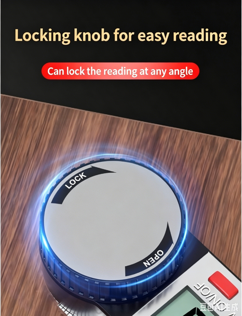 Digital Angle Finder Protractor-Stainless steel (white&red button)